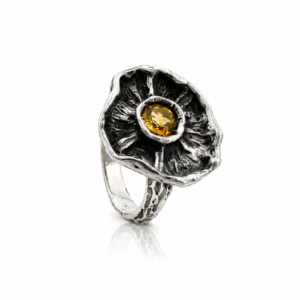 Ring in 925‰ Silver with Citrine Quartz