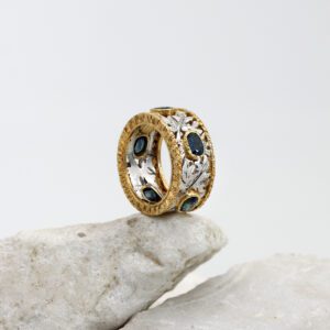 Gold Ring with Sapphires – Exquisite Florentine Craftsmanship