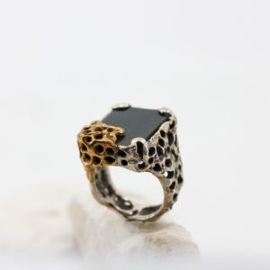 Silver Ring with Green Jasper – Mars Model