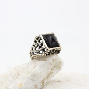 Silver Ring with Black Onyx – Marte Model