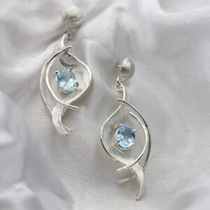 Silver earrings with Blue Topaz
