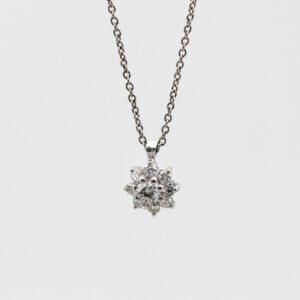 Daisy Gold and Diamond Pendant Necklace