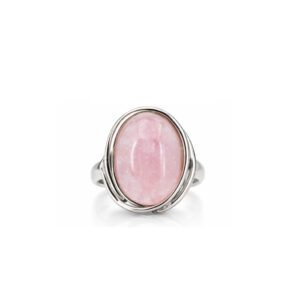 Silver ring with morganite